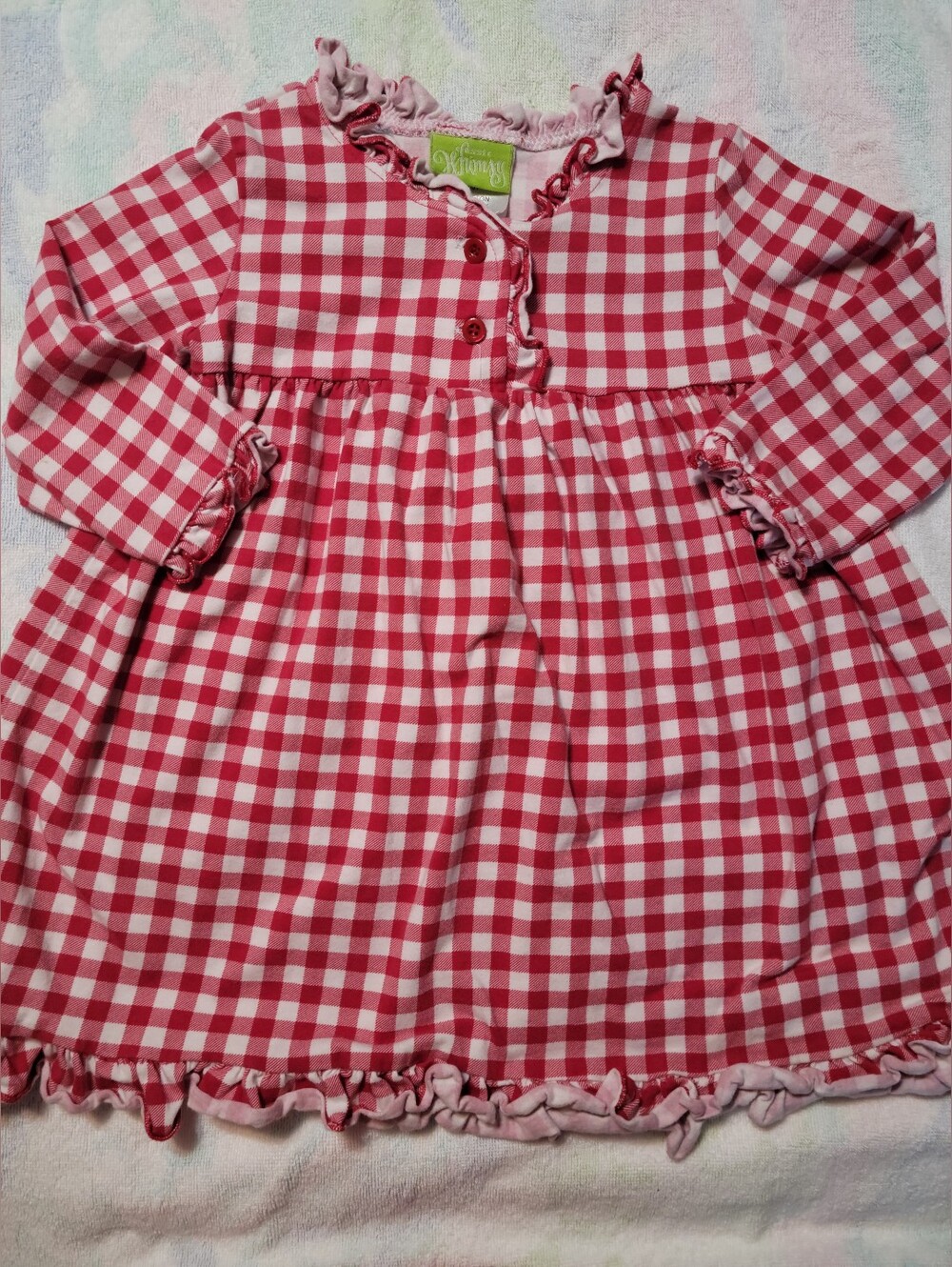 Classic whimsy sz 3 red gingham christmas dress/night gown
